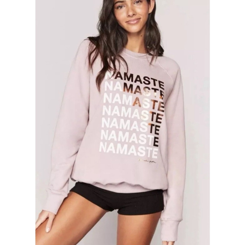 Spiritual Gangster Namaste Pink Long Sleeve Sweatshirt